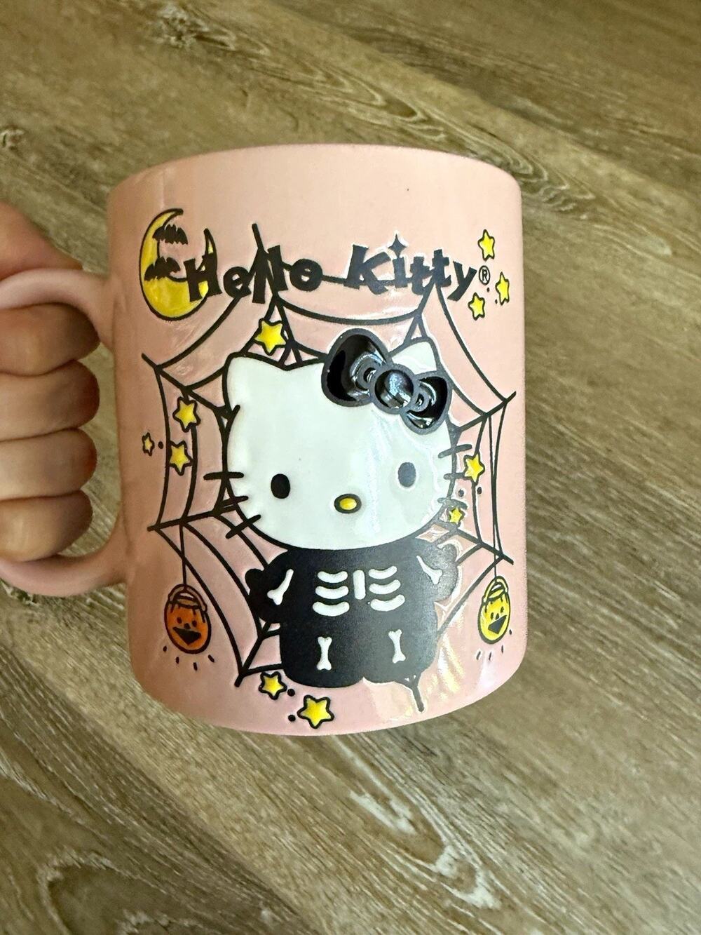 Sanrio Hello Kitty Halloween Pink Ceramic Mug 12 oz Painted With Handle